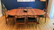 MCM vintage. TEAK TECK. Chairs chaises pour ensemble salle à man - Photo 8