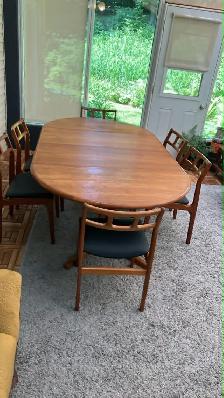 Mid century TEAK TECK. Ensemble salle à manger / GRANDE Table - Photo 2