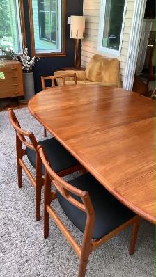 Mid century TEAK TECK. Ensemble salle à manger / GRANDE Table - Photo 3