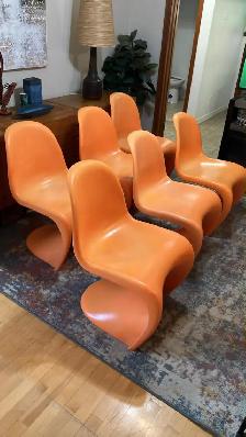 Mid century. Ensemble de 6 chaises. Set 6 chairs. Usage intérieu - Photo 7