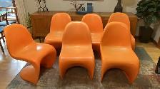 Mid century. Ensemble de 6 chaises. Set 6 chairs. Usage intérieu - Photo 8