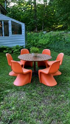 Mid century. Ensemble de 6 chaises. Set 6 chairs. Usage intérieu - Photo 9