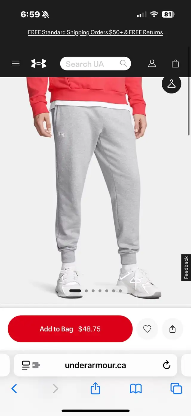 under armour jogging pants L