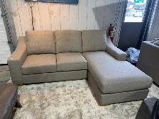 Grey fabric sectiinal with reversible chaise