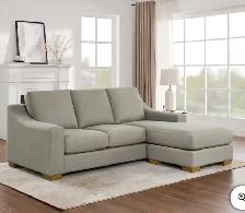 Grey fabric sectiinal with reversible chaise - Photo 4