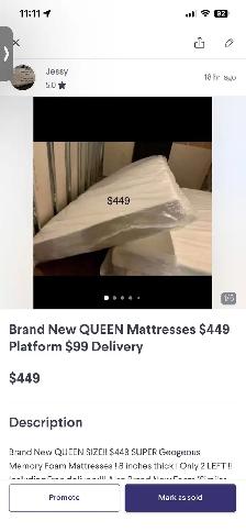 Brand New QUEEN Memory Foam Mattresses $449 Free Delivery - Photo 7