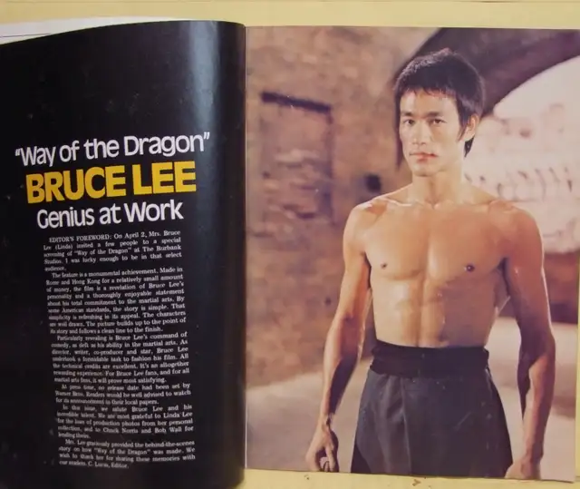 VINTAGE MAGAZINE FIGHTING STAR BRUCE LEE 1974