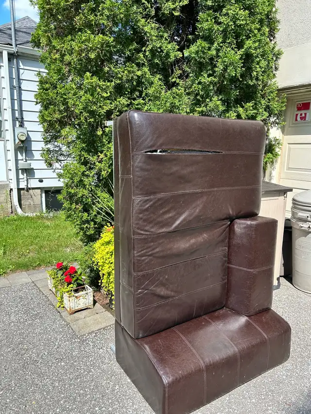 Free leather couch with chaise Genius Leather