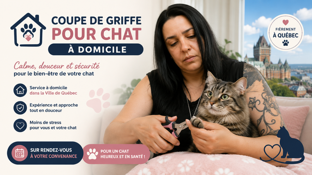 Coupe de griffes à domicile pour chat