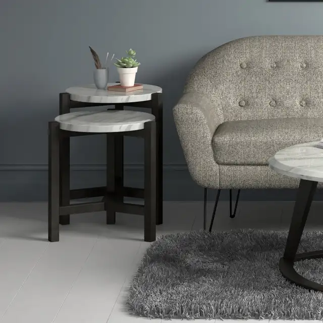 ACCENT NESTING TABLE IN GREY(SET OF TWO )