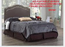 QUEEN HEADBOARD WITH SILVER NAILHEADS METAL FRAME INCLUDED FREE. - Photo 7