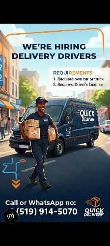 Delivery drivers needed in Hamilton (Required Own Car)