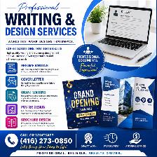RESUME WRITING, COVER LETTER, GRANT WRITING, POSTER, BROCHURE