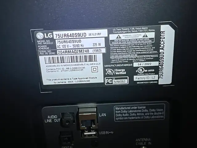 LG 75' TV
