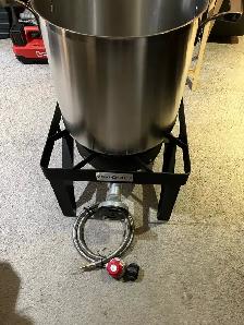 Gas One propane burner with Thermalloy St Steel Stock Pot