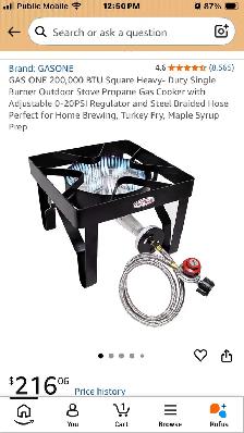 Gas One propane burner with Thermalloy St Steel Stock Pot - Photo 2