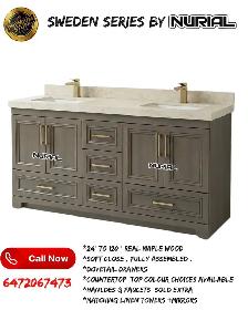 LED mirrors shower doors solid wood vanities quartz countertops - Photo 3