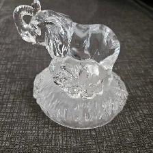 Solid Glass Elephant Ornament
