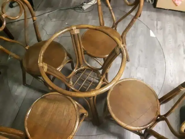 Bentwood dinning table and chairs