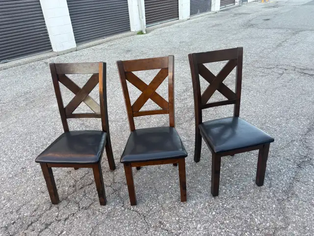 Free delivery used Set of 3 Dark Wood Dining Chairs