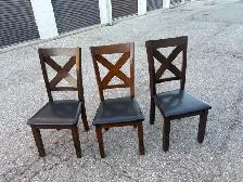 Free delivery used Set of 3 Dark Wood Dining Chairs