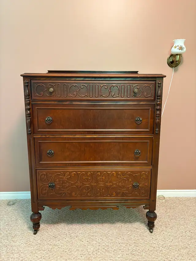 Stunning Solid Wood Tall Boy Dresser