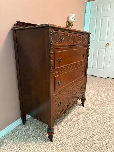 Stunning Solid Wood Tall Boy Dresser - Photo 2