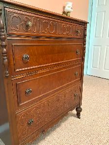 Stunning Solid Wood Tall Boy Dresser - Photo 5