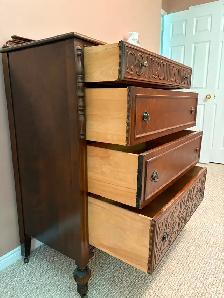 Stunning Solid Wood Tall Boy Dresser - Photo 6