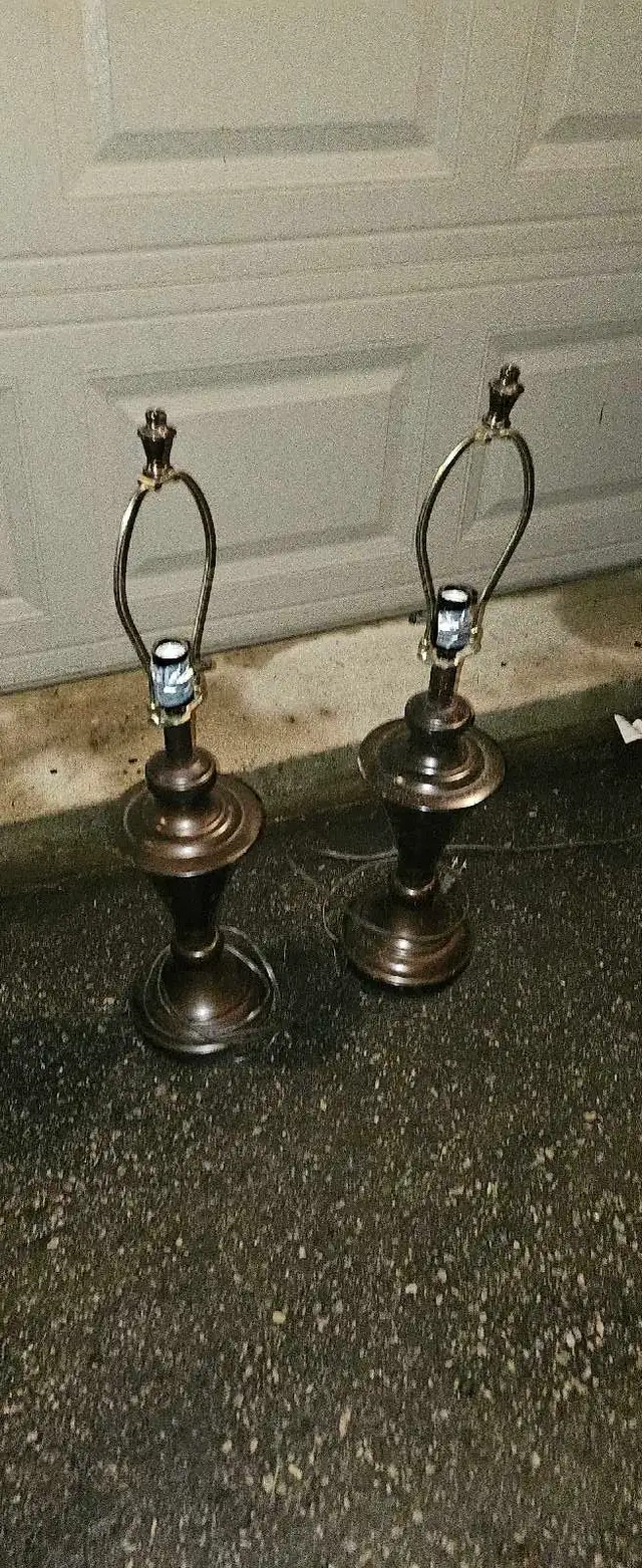 Pair of Bronze Color Lamps