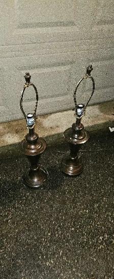 Pair of Bronze Color Lamps