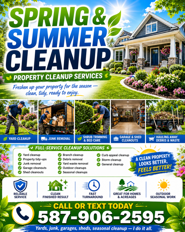 SPRING CLEANUP— YARD CLEANUP, LAWN CARE & JUNK REMOVAL
