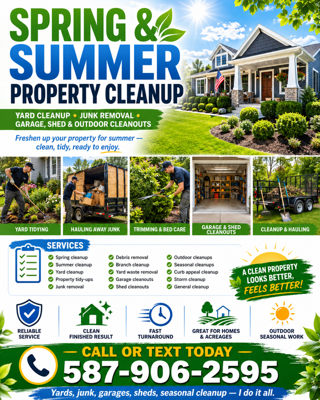SPRING CLEANUP— LAWN CARE, GARDEN CLEANUP & JUNK REMOVAL
