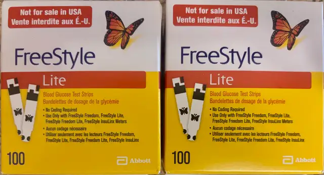 2 boxes (200 ct.) FreeStyle Lite Diab Test Strips exp 08-2027