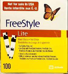 NEW FreeStyle Lite BG Test Strips — 100 Ct. (Exp. 08/2027)