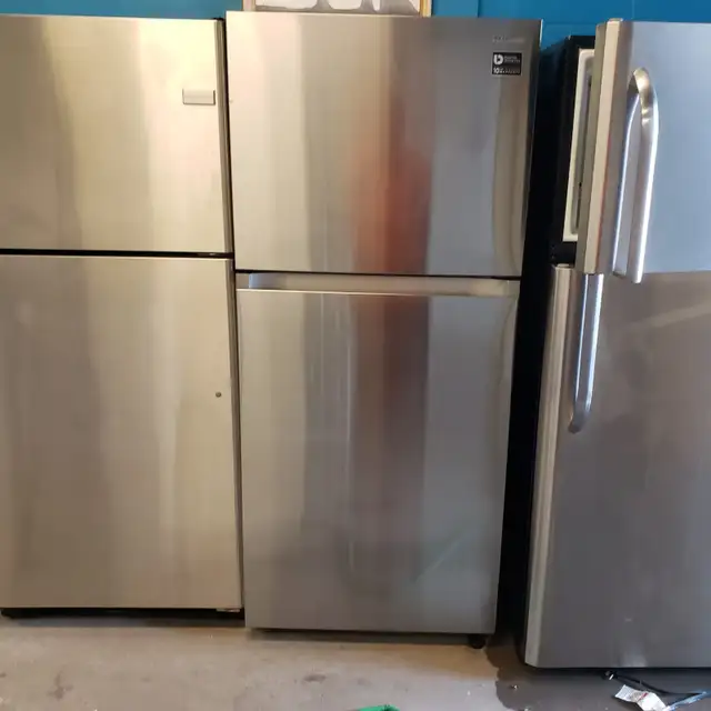 Samsung Stainless Steel top freezer& many others, warranty.