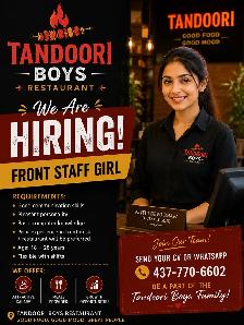 Job Available for a Front Girl in Indian Restaurant