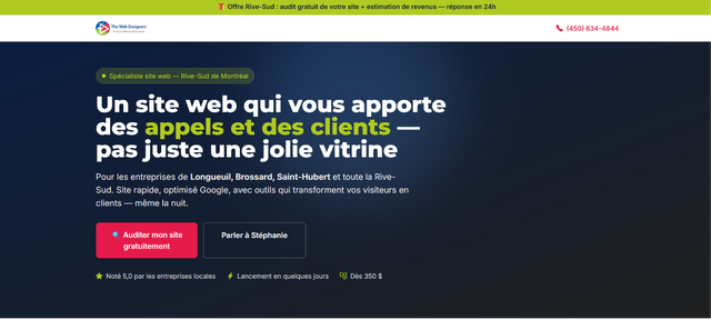 Site web pour entreprise Rive-Sud — dès 350 $ (clé en main) ⭐
