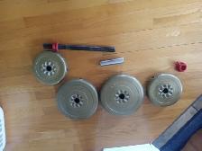 Petite Haltère à main (barre et écroux) 2 disques5-10lb280626-11 - Photo 2