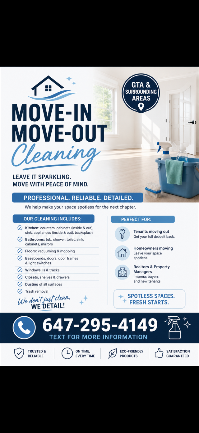 Professional Move-In Move-Out Cleaning Services