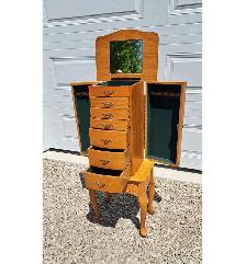 FLOOR MODEL JEWELRY DISPLAY STORAGE CABINET w MIRROR - Photo 2