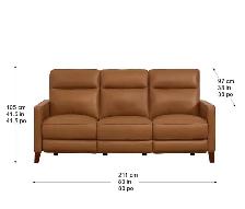 Tan leather power reclining sofa - Photo 4