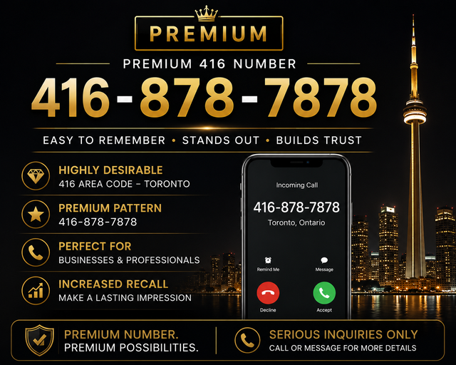 Premium Toronto 416 Number – 416-878-7878