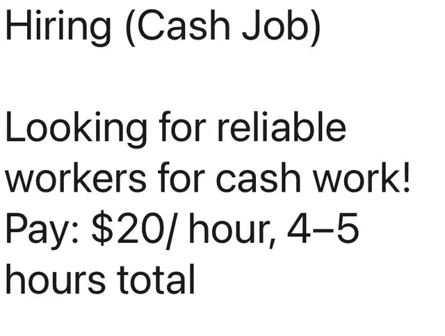 Hiring (Cash Job)