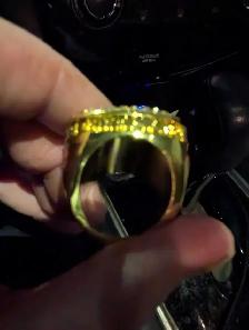 Gold-Toned Baseball Championship Ring - Photo 2
