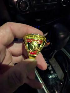 Gold-Toned Baseball Championship Ring - Photo 3