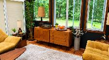 Mid century TEAK TECK Plateau tournant /Tables de chevet, buffet - Photo 3