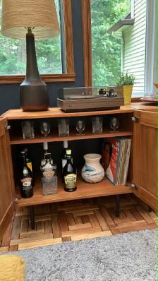 Mid century TEAK TECK Plateau tournant /Tables de chevet, buffet - Photo 8