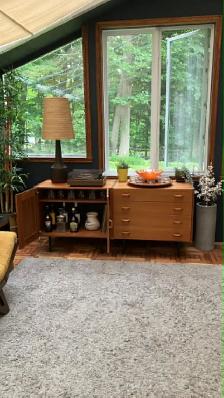 Mid century TEAK TECK Plateau tournant /Tables de chevet, buffet - Photo 9