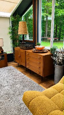 Mid century TEAK TECK Plateau tournant /Tables de chevet, buffet - Photo 10